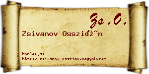 Zsivanov Osszián névjegykártya